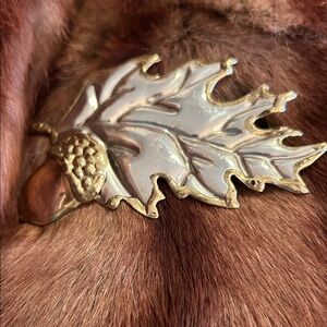 Acorn Leaf Mixed Metal Brooch/Pendant